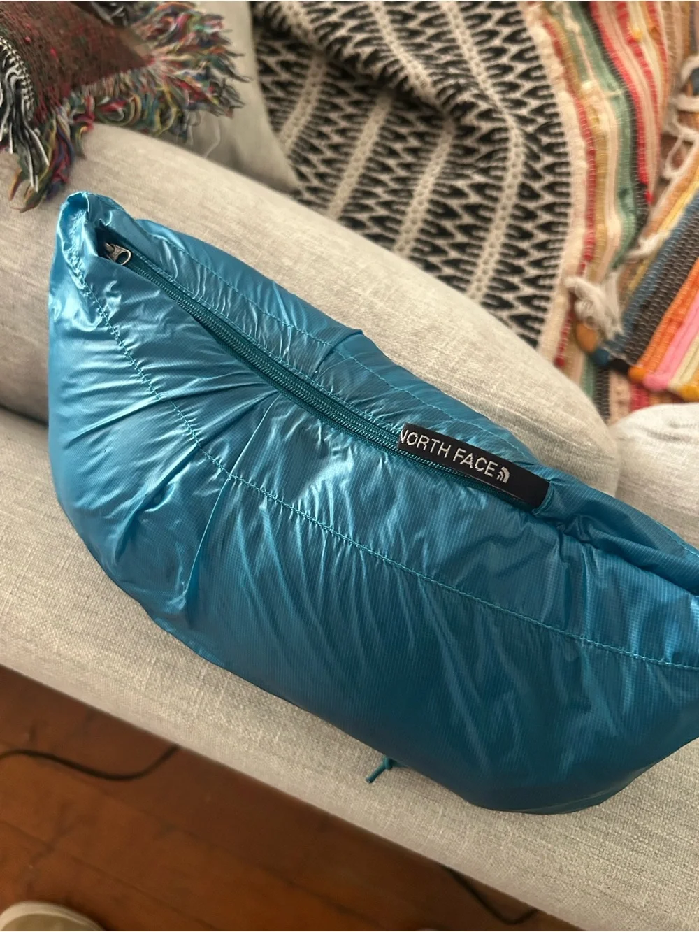 The north face blue down puffer